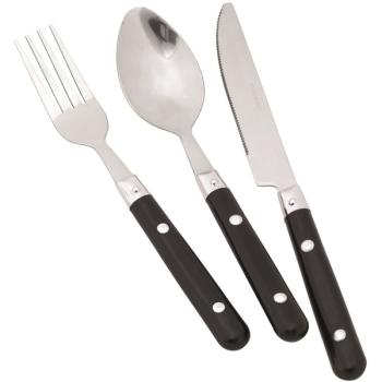 Easy Camp Besteckset Family, 12-teilig (schwarz, mit Tasche)